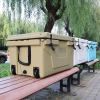 Khaki color ice cooler box 65QT camping ice chest beer box outdoor fishing cooler