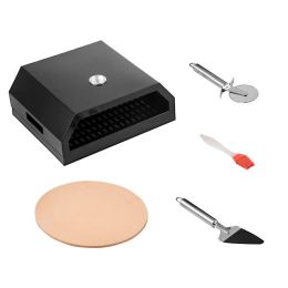 Family Traving And Party Outdoor Camp Portable Stainless Steel Pizza Oven With Kit (Color: Black)