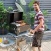 Outdoor Portable Tabletop Pellet Grill and Smoker with Digital Control System for BBQ